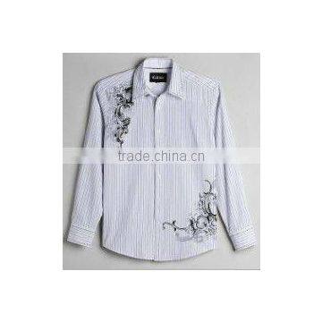 Men's Long Sleeve Graphic Button-Front Shirt