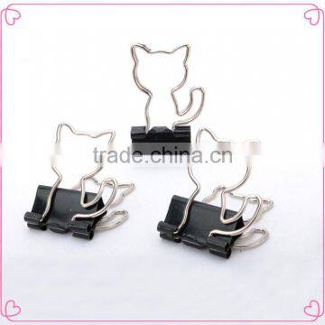 Personalized different animals cat shape metal binder clips 19mm