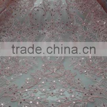 high quality sequin mesh lace embroidery design