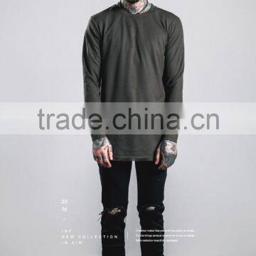 The Men Wholesale Blank Streetwear Side Split Latest Design Handsome Longline Shirt for Men photo-5