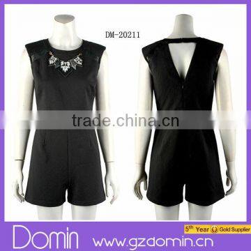 New 2015 Hot Shorts Playsuit Sexy Black Bodycon Jumpsuits for Women