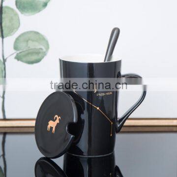 2017 Hot Sell 420 ML Ceramic Tea Cup Coffee Cup Mug Cup With Lid And Spoon photo-5