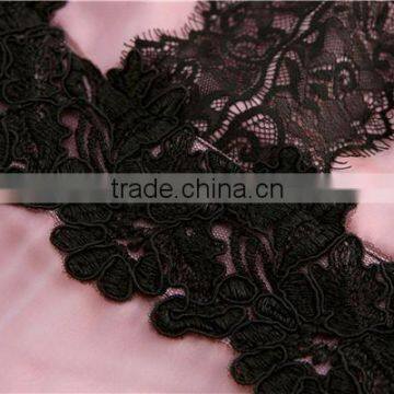 2015 Latest Half Sleeve Lace Patch Silk Light Simple Chiffon Maxi Dress photo-3