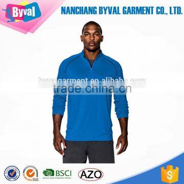 Sports Apparel 1/4 Zipper 100%polyester Long Sleeve Dry Fit Shirts Half Zip Shirts Quick Dry Gym Wear photo-5
