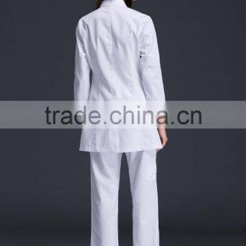 2016 New Design Autumn Women Anti-wrinkle Long Sleeve Nurse Uniform Dental Clinic Doctor's Outcoat White Color photo-4
