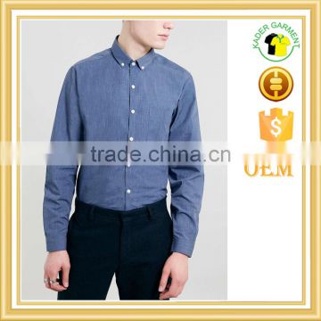 100% cotton Blue Marl Long Sleeve Smart Shirt