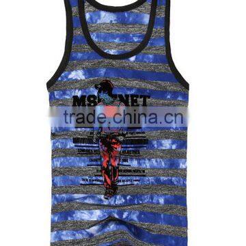 2017 Personalized Your Own Brand Logo Design 95% Cotton 5% Spandex Sport Gym Fitness Tank Top Dry Fit Stringer Vest Men