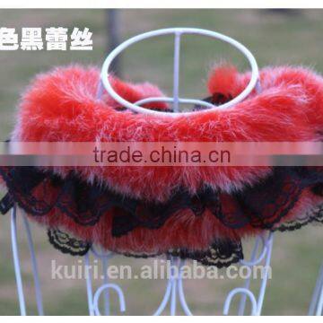 Lace Real Fur Collar Scarf Coat Warm Wrap Fake Neck Ring Winter Fox Rabbit Fur Cape Clothing Accessory Shawl Scarves photo-3