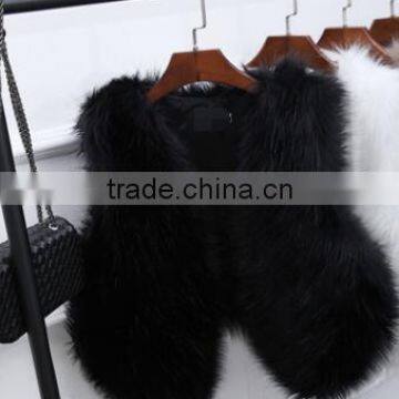 TJ-R-2 Simple Long Fur Style Cheap Fake Fur Vest for Women photo-3