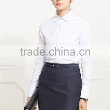Guangzhou Wholesaler OEM New Fashion Women Autumn Casual Long Sleeve Twill White Poly Elegant Blouses photo-6