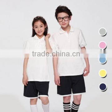 Juqian 2016 custom cheap Primary school polo shirt /sport wear kids school uniforms polo shirts design