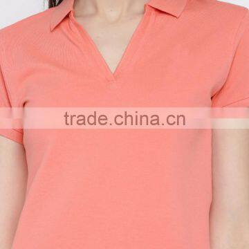 Women Short Sleeve Polo T-shirt Solid Polo Collar Shirt Wholesale China photo-6
