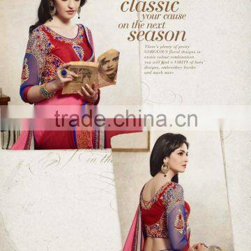 Terrific Full Dark Pink Color Saree With Nicce Bordered Season In Style Designer Sarees photo-2