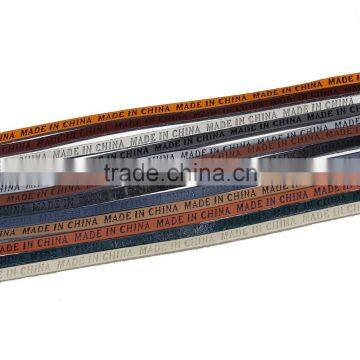 Orange "Made in China" Printed Flat PU Leather Cord photo-2