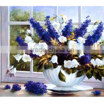 3d Diy Round Diamond Rhinestone Painting 5D Cross Stitch Kit Needlework Diamond Embroidered Mosaic Lavender Flower Home Decor