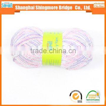 Online Shopping Knitted Yarn China Supplier Cheapest Price Wholesale Dyed Spun Polyester Ripple Yarn Hand Knitting Scarf Yarn photo-3