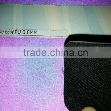 2016 Popular 0.6mm Rainbow Reflective pu Fabric for Backpack photo-2