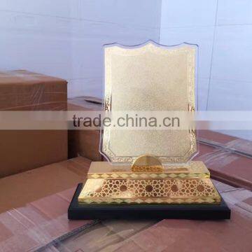 2017 New Design k9 Crsytal Metal Gold Plated Trophy With Metal Wooden Base JKC-014 photo-3