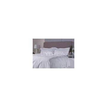 Embroidery White Combed Cotton Luxury Hotel Bed Linen Sets 300TC Full Size / King Size