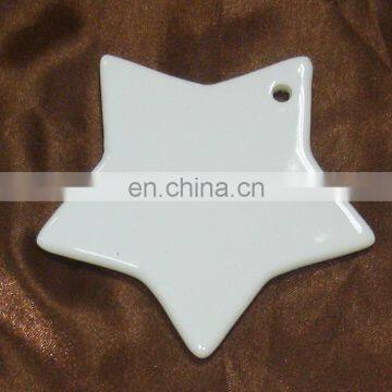 Sublimation white ceramic ornaments with hole