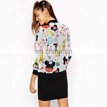 New Arrival Funny Printing Women Bomber Jacket Wholesale photo-3