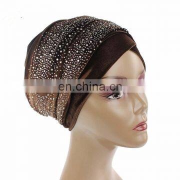 Sky Star Ironed Tthe Velvet Hood Muslim Long Tail Cap Wrap Head Scarf Hat photo-4