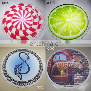 ODM new design printting round beach towel 2017