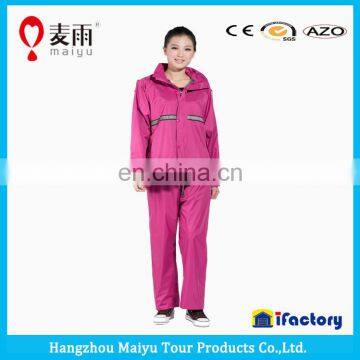 Leisure Ladies Breathable Pink Reflective Clear Thick Pvc Raincoat Wholesale photo-2