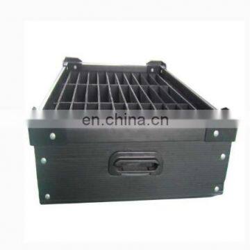 Customized black plastic esd Aluminum strip edges corrugated sheet box