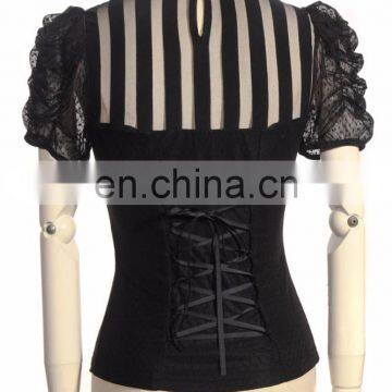 Steampunk Gothic Blouse With Jabot and Octopus Brooch photo-2