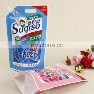 Customized Reusable laundry Detergent Packaging Bag spout pouch bag / Liquid Stand up Spout Pouch with Top