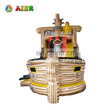 2017 high quality 0.55mm pvc tarpaulin slide/ pirate ship inflatable slide for party