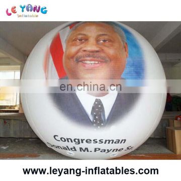 Full Printed Inflatable Balloon, round inflatable balloon print with a man/president/woman