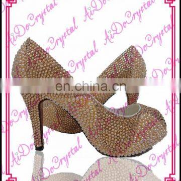 Aidocrystal 2.5inch latest fashion ladies high thin heel wedding party bride shoes