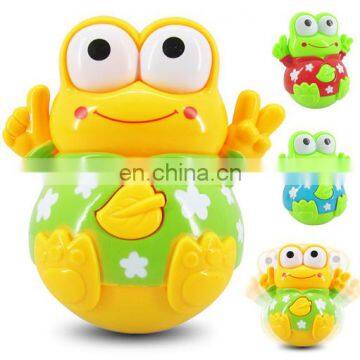 custom make plastic roly poly baby toys with sounds and lights,custom sound making roly poly baby toys