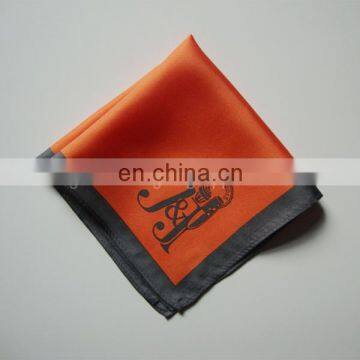 100% silk Pocket Square Orange Color