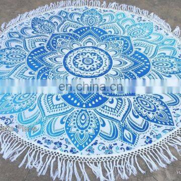 Indian Round Mandala Table Cloth Beach Throw Hippie Yoga Mat rug Towel Rug Round Mandala Wall Hanging Beach picnic Wholesale