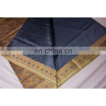 Women's Designer Wedding Wear Gray Handmade Valkalam Banarasi Silk Bridal Saree Party Wear Dress photo-5
