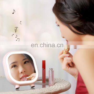 Touch Screen USB Charging Makeup Mirror LED Night Light Cosmetic Table Lamp with V4.1 Speaker Makeup Mirror