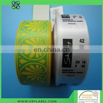 Printed main labels satin fabric material tag label