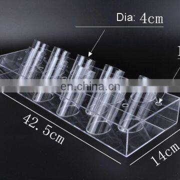 2017 Customized Round Tube Makeup Cosmetic Dispenser Perspex Acrylic Eyeliner Pen Display Rack photo-4
