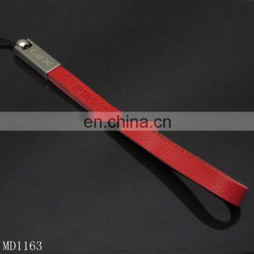 Red leather phone strap digital camera chain