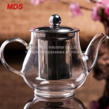 Heat Resistant Penguin Stainless Steel Lid Glass Teapot Set With Strainer photo-3