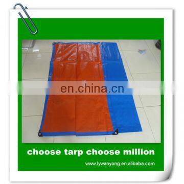 PE blue orange pe coated canvas tarpaulin sheet manufacturer