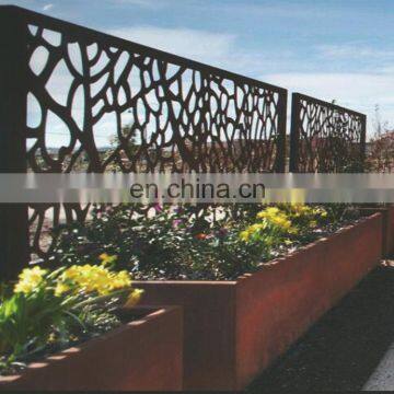 Landscape decorative corten steel screen planter box for sale