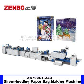 ZB700CT-240 Sheet-fed Paper Bag Making Machine with top reinforced card pasting function