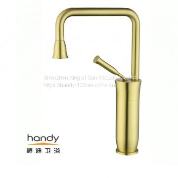 Deck Mounted Brass Gold Basin Faucets