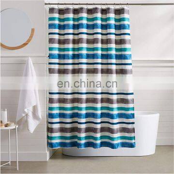 Digital printing Stripe polyester shower curtain tropical