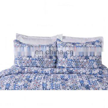 Printed Chinese Brake Herb 100%polyester Microfiber Fabric Quilted Bedspread Bedding Set photo-4