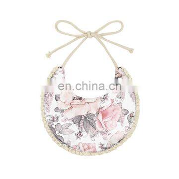 Light pink blooming flower Printed Baby Bibs For Feeding Multiple Pattern